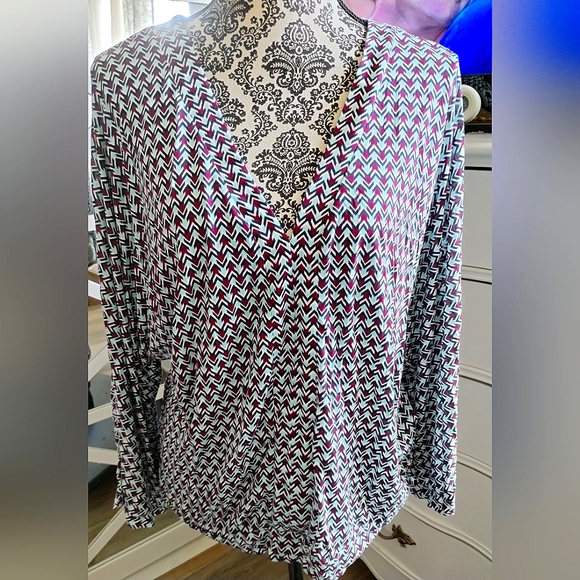 Boho Abstract Print Flowy Blouse by Lascana Venus - Picture 6 of 9